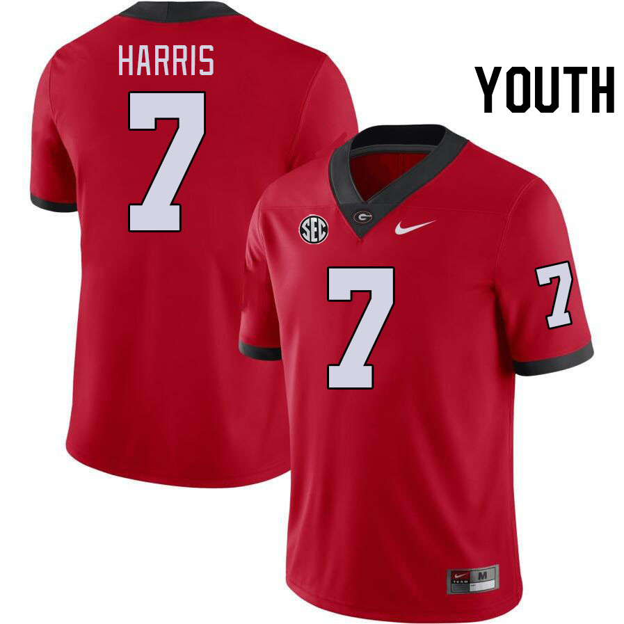 Youth #7 Daniel Harris Georgia Bulldogs College Football Jerseys Stitched-Red